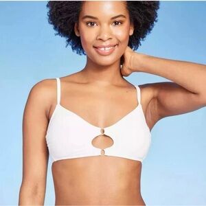 Wild Fable Women's Ring Front Bralette Bikini
Top White